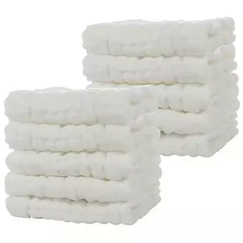 Детские муслиновые банные полотенца, 10 штук в упаковке, многоразовые мягкие впитывающие хлопковые полотенца для лица, для нежной кожи младенца, белые белый