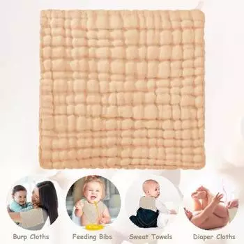 Детские муслиновые мочалки 6-слойные марлевые хлопчатобумажные натуральные мягкие полотенца для лица 1 впитывающий платок, сертифицированный CPSC