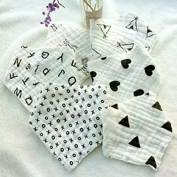 Детские муслиновые нагрудники, марлевые треугольные полотенца из 100% хлопка, ткань для отрыжки новорожденных, носовой платок, полотенце для лица, подарки для детского душа