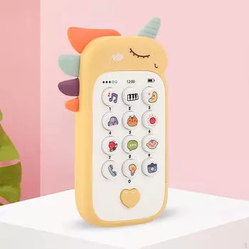 Детские музыкальные игрушки, развивающие игрушки для раннего развития с подсветкой, светящиеся игровые телефоны для мальчиков и девочек 6 жёлтый