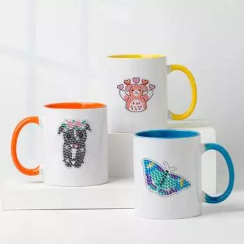 Детские наборы наклеек для алмазной живописи, забавные образовательные наборы для мозаики «сделай сам», мультяшная бабочка, дизайн, алмазная мозаика B