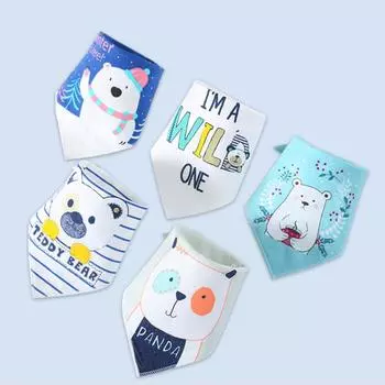 Детские нагрудники бандана для мальчиков и девочек, нагрудник с изображением животных, треугольный хлопковый детский шарф, воротник, аксессуары для детей