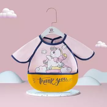 Детские нагрудники для еды, водонепроницаемый фартук без рукавов, детский халат, нагрудники для мальчиков и девочек, слюнявое полотенце, детские нагрудники для еды, не требующие стирки One Size