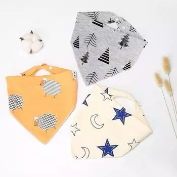 Детские нагрудники, треугольные двойные хлопковые нагрудники, полотенце с мультяшным принтом, слюна, фартук для кормления для маленьких мальчиков и девочек, хлопковая бандана, нагрудники, тряпки для отрыжки