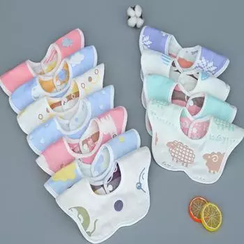 Детские нагрудники, вращающиеся на 360 градусов, марлевая муслиновая бандана, мягкая ткань для новорожденных