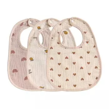 Детские нагрудники, вращение на 360 градусов, цветок, слюна, полотенце для новорожденных, хлопковая марля, впитывающая бандана, ткань для кормления малышей с отрыжкой с застежками Love B