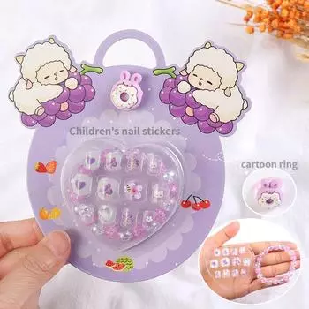 Детские накладные ногти маникюр для девочек игрушка 3D мультфильм принцесса наклейки для ногтей милые ногти быстрые ногти