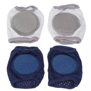Детские наколенники для ползания, мягкие, хлопковые, эластичные, унисекс, предотвращают скольжение, защита коленей младенцев Navy Blue