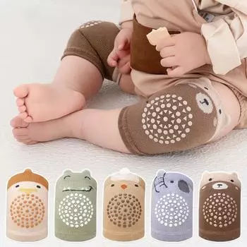 Детские наколенники, гетры для ног, защитные аксессуары для девочек и мальчиков, наколенники для ползания, детские гетры, нескользящая защитная одежда коричневый