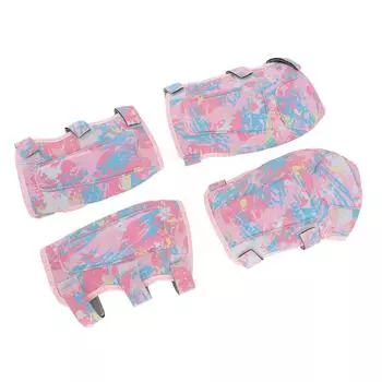 Детские наколенники, налокотники, дышащие, регулируемые, детские, комплект защиты колена и локтя для езды на велосипеде розовый