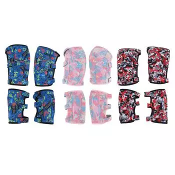 Детские наколенники, налокотники, дышащие, регулируемые, детские, комплект защиты колена и локтя для велоспорта Blue