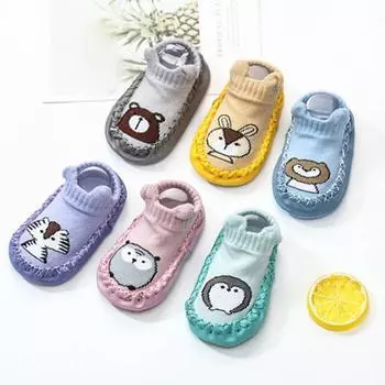 Детские напольные носки, милая креативная детская обувь чистого цвета 6-12M зелёный