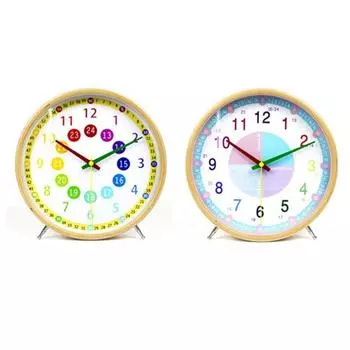 Детские настенные часы, круглые обучающие часы, бесшумные, не тикающие, образовательный домашний декор TY054