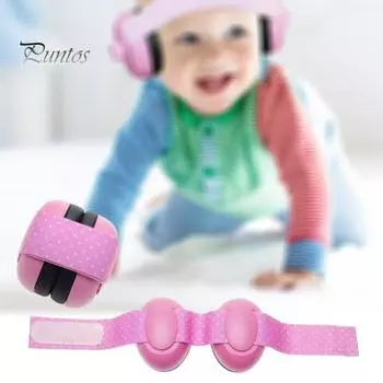 Детские наушники с регулируемым шумоподавлением, удобные в ношении детские защитные наушники для детей 0-36 месяцев розовый