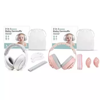 Детские наушники-вкладыши для малышей, повязка на голову с шумоподавлением, детские наушники для сна на открытом воздухе Roseate Shell Headband