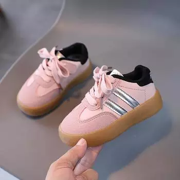 Детские немецкие тренировочные кроссовки: Осенние кроссовки 2023 года для мальчиков и девочек, повседневные кеды в корейском стиле Size 24, Insole 15CM