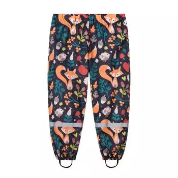 Детские непромокаемые брюки, брюки с мультяшным принтом, плащ, брюки с разрезом, студенческие уличные брюки 140 чёрный