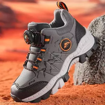 Детские нескользящие и износостойкие походные ботинки больших размеров, спортивная и любительская обувь, подростковая обувь для активного отдыха 31-40 31 серый
