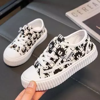 Детские нескользящие износостойкие модные легкие парусиновые туфли на липучках с низким вырезом для спорта и отдыха сноуборд-туфли 26-37 26 чёрный