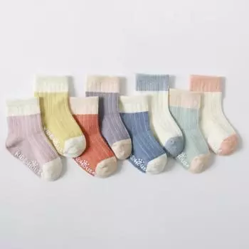 Детские нескользящие напольные носки средней длины, осень и зима из чесаного хлопка M