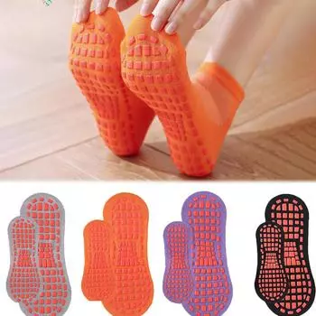 Детские нескользящие носки для батута, хлопковые дышащие короткие носки, эластичные, для мальчиков и девочек, для улицы, для всей семьи, для занятий спортом и йоги 1-5 Years Old чёрный