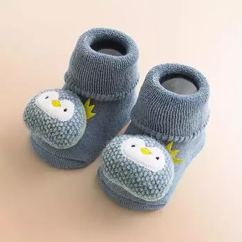 Детские нескользящие носки для пола, толстые теплые носки с изображением куклы из мультфильма для мальчиков и девочек S белый