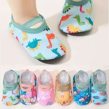 Детские нескользящие носки-тапочки с рисунком животных из мультфильмов, носки для малышей, мальчиков и девочек, модные носки XXS синий