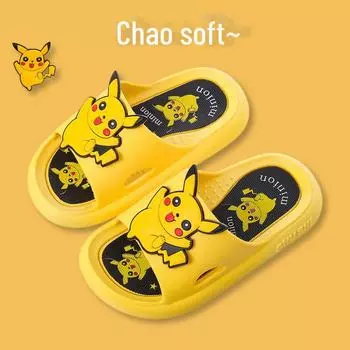 Детские нескользящие тапочки с героями мультфильмов для мальчиков и девочек - Мягкие летние сандалии 24-25, fit foot length 14.5-15 cm