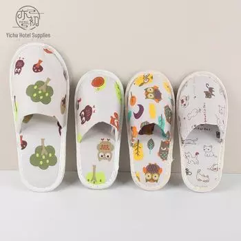 Детские нескользящие тапочки с героями мультфильмов - полиэстер, хлопок, идеально подходят для дома, отелей и гостеприимства. Adult s Little Kitten