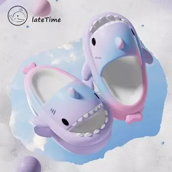 Детские нескользящие тапочки Shark для купания в помещении - милые летние сандалии для мальчиков и девочек Inner length 22cm