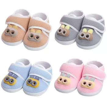 Детские нескользящие туфли на плоской подошве с милым мультяшным узором, обувь для первых ходунков 12 кофейный