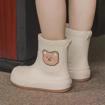 Детские нескользящие водонепроницаемые резиновые сапоги - Легкая резина для мальчиков и девочек 34/35 жёлтый