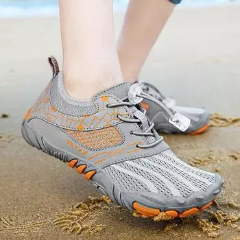 Детские нескользящие забродные кроссовки. Детская быстросохнущая пляжная прогулочная обувь. Дышащая летняя обувь для мальчиков и девочек. Водные виды спорта для плавания, серфинга. 27 чёрный