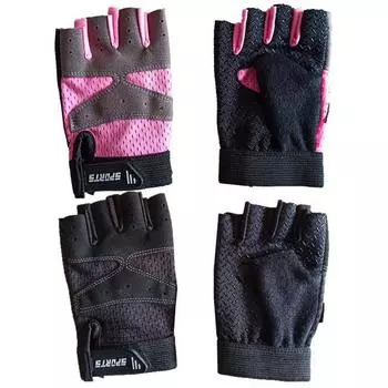 Детские нескользящие защитные перчатки для езды на велосипеде с половиной пальца для занятий спортом на открытом воздухе розовый