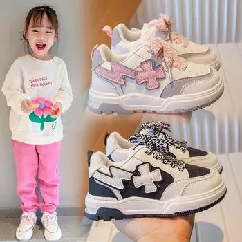 Детские низкие кеды Весна Новые износостойкие повседневные туфли на платформе Кроссовки для мальчиков и девочек 26 розовый