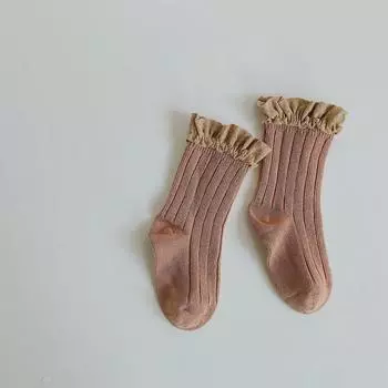 Детские носки для девочек, детские носки с кружевом, детские хлопковые полосатые чулки, детские осенние гетры, носки принцессы, испанские носки, для новорожденных S(1-3Y)