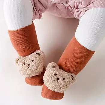 Детские носки для мальчиков и девочек, утолщенные противоскользящие носки с героями мультфильмов S