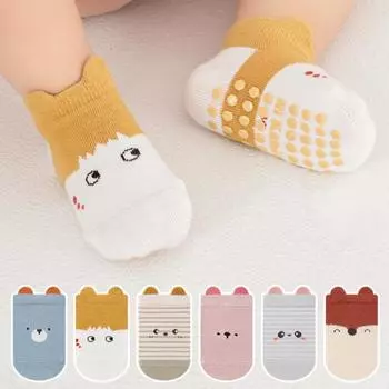 Детские носки для мальчиков и девочек, нескользящие, милые, с рисунком из мультфильмов, мягкие детские носки для девочек и мальчиков, весенние, домашние, для малышей, носки для малышей 0-5 лет S(0-1y) красный