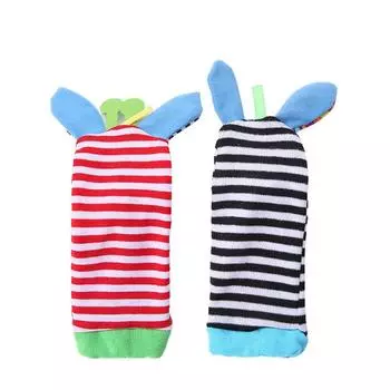 Детские носки для младенцев, игрушки-погремушки, погремушки на запястье и носки с животными, 0–24 месяца Wrists bands01