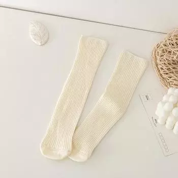 Детские носки для новорожденных, младенцев, девочек, мальчиков, гольфы для девочек, однотонные хлопковые полосатые длинные носки для детей от 1 до 6 лет