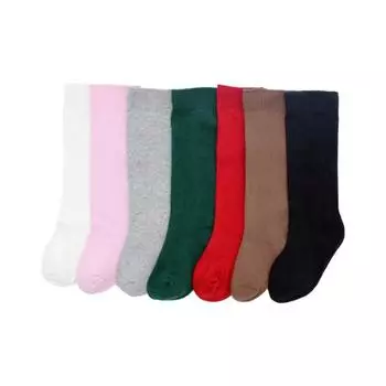 Детские носки до середины икры, однотонные хлопковые носки M