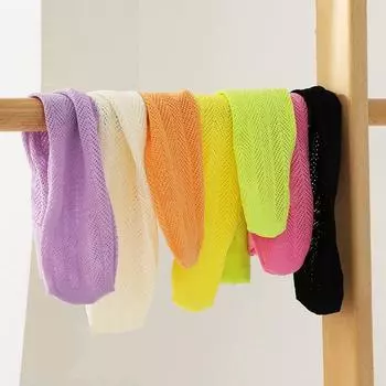 Детские носки, летние и весенние тонкие дышащие нескользящие сетчатые носки для девочек, однотонные однотонные носки для новорожденных, дешевые вещи