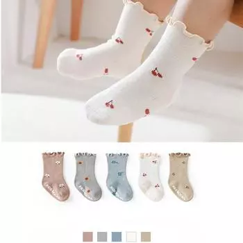Детские носки, мягкие хлопковые фигурные кружевные милые силиконовые нескользящие с цветочным принтом осенне-зимние подарки для девочек и мальчиков, детские вещи для детей от 0 до 5 лет XS