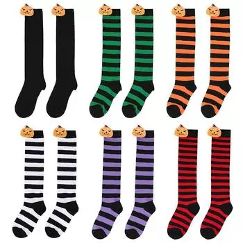 Детские носки на Хэллоуин Детские чулки Носки на Хэллоуин с тыквой и демоном