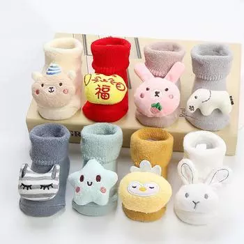 Детские носки Нескользящие детские носки Детские носки Эластичные носки с милым мультяшным принтом для мальчиков и девочек