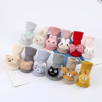 Детские носки, нескользящие носки для малышей, милые хлопковые носки с героями мультфильмов для мальчиков и девочек S