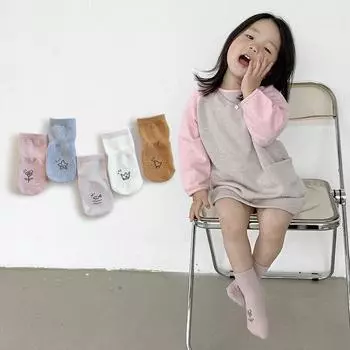 Детские носки, носки до середины икры с милыми мультяшными животными для маленьких мальчиков и девочек, весенне-осенние нескользящие носки из чесаного хлопка для малышей S
