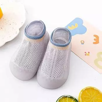 Детские носки-пинетки для пола, домашние, на мягкой подошве, противоскользящие, тонкие, дышащая сетка, детская обувь для ходьбы, весна и лето 15.1