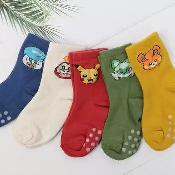 Детские носки Pokemon Twenty Two, комплект на 5 ног, детские осенние средние носки, подарок, популярные корейские игрушки для малышей