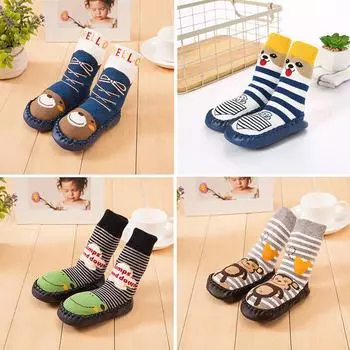 Детские носки с героями мультфильмов, противоскользящие носки Meisje для маленьких девочек и мальчиков, носки с резиновой подошвой, носки для малышей